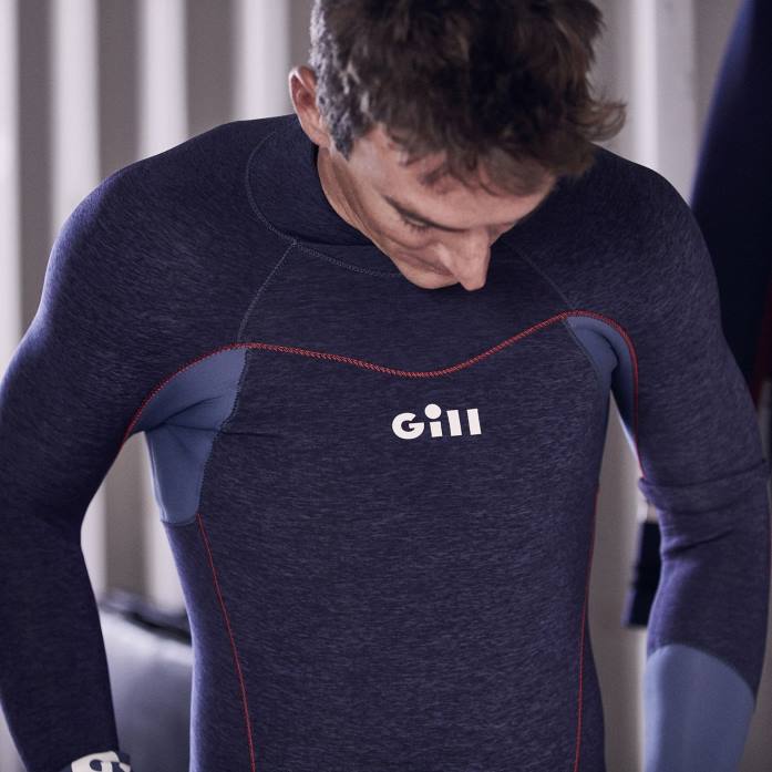 Gill Marine carrera firecell superior denim oscuro y naranja Z6F2578