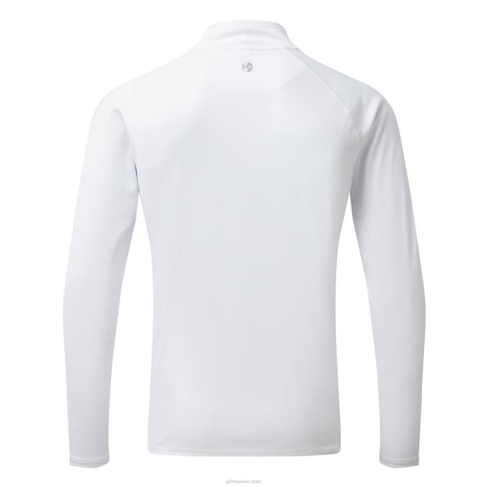 Gill Marine camiseta de hombre con cremallera uv tec - manga larga blanco Z6F2215