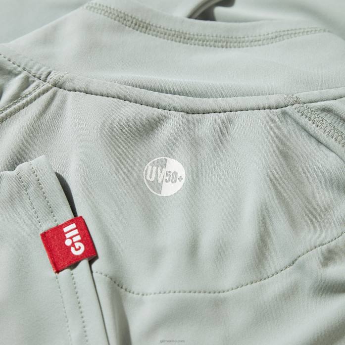 Gill Marine camiseta de hombre con cremallera uv tec - manga larga gris medio Z6F2218