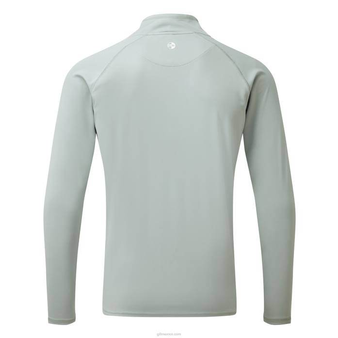 Gill Marine camiseta de hombre con cremallera uv tec - manga larga gris medio Z6F2218