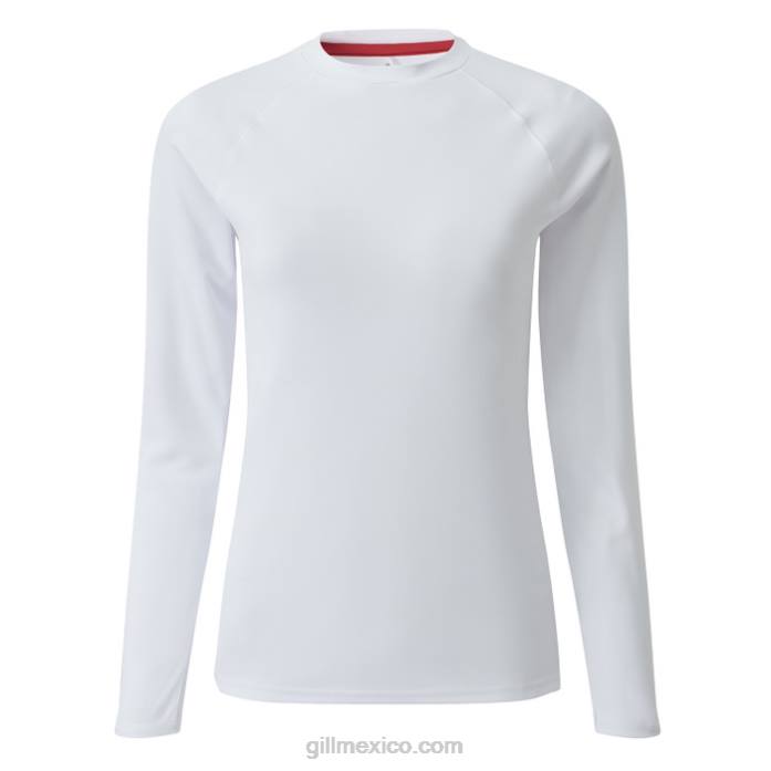 Gill Marine playera de manga larga uv tec mujer blanco Z6F2512