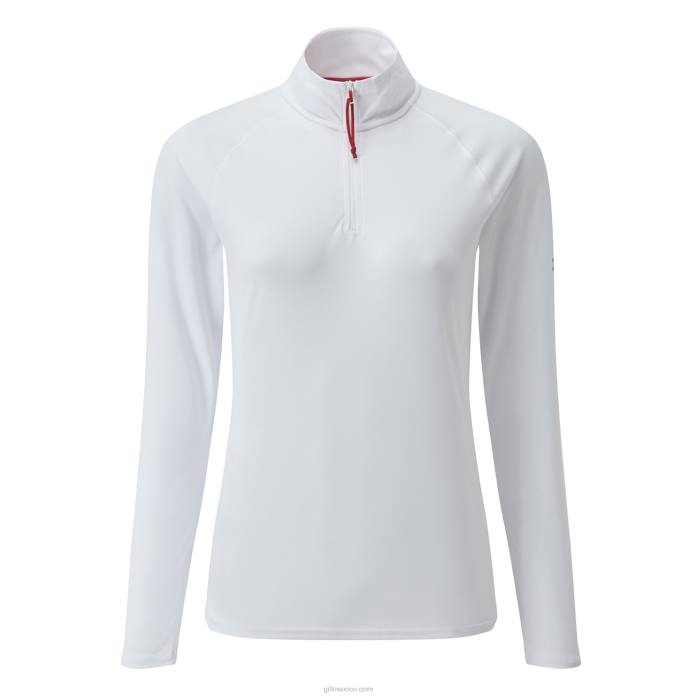 Gill Marine camiseta uv tec zip mujer - manga larga blanco Z6F2202