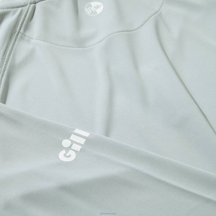 Gill Marine camiseta uv tec zip mujer - manga larga gris medio Z6F2203