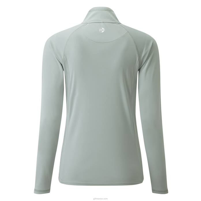Gill Marine camiseta uv tec zip mujer - manga larga gris medio Z6F2203