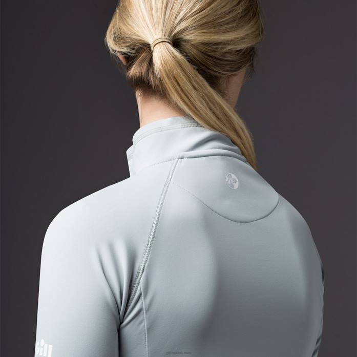 Gill Marine camiseta uv tec zip mujer - manga larga gris medio Z6F2203