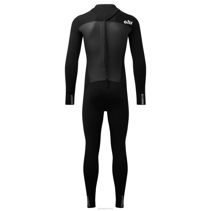 Gill Marine traje de neopreno de persecución para hombre con cremallera trasera de 4/3 mm negro Z6F281