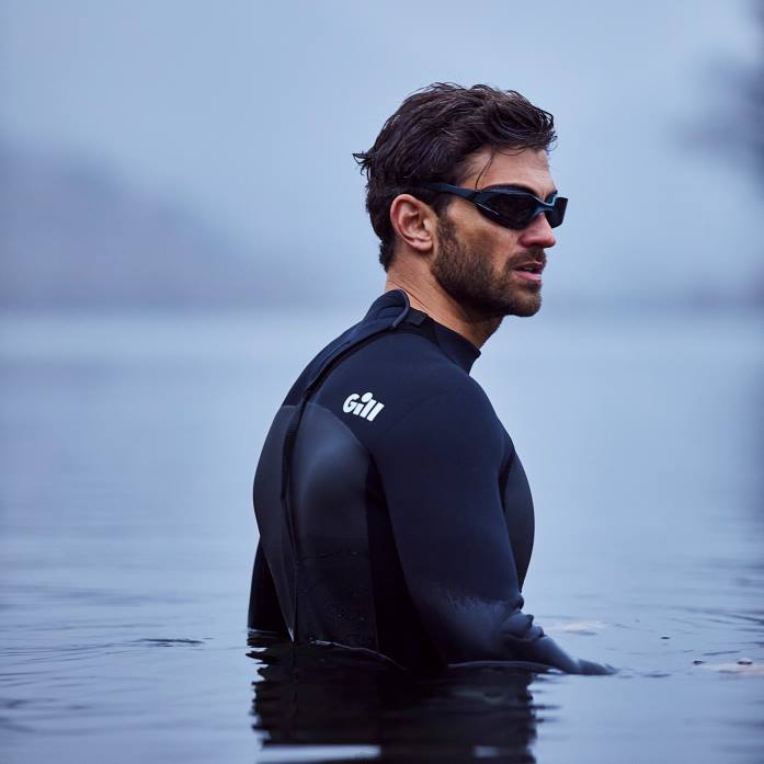Gill Marine traje de neopreno de persecución para hombre con cremallera trasera de 4/3 mm negro Z6F281