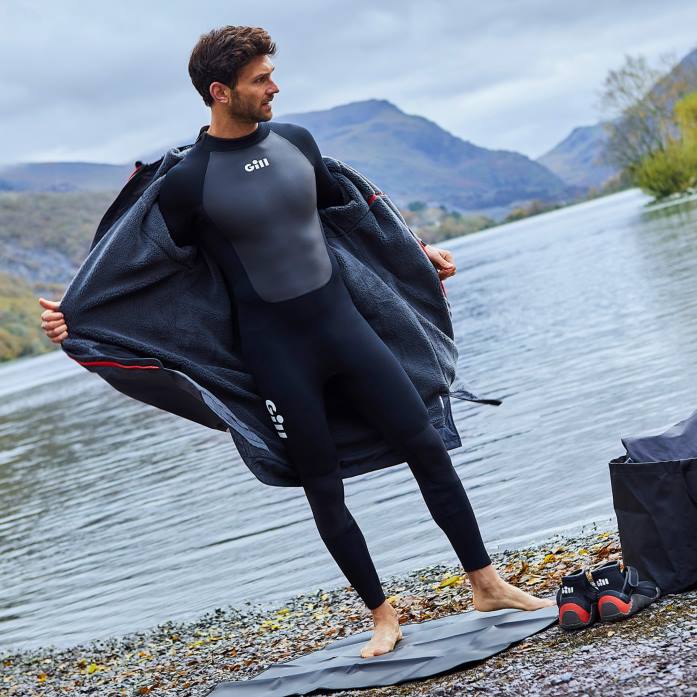 Gill Marine traje de neopreno de persecución para hombre con cremallera trasera de 4/3 mm negro Z6F281