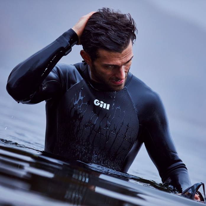 Gill Marine traje de neopreno de persecución para hombre con cremallera trasera de 4/3 mm negro Z6F281