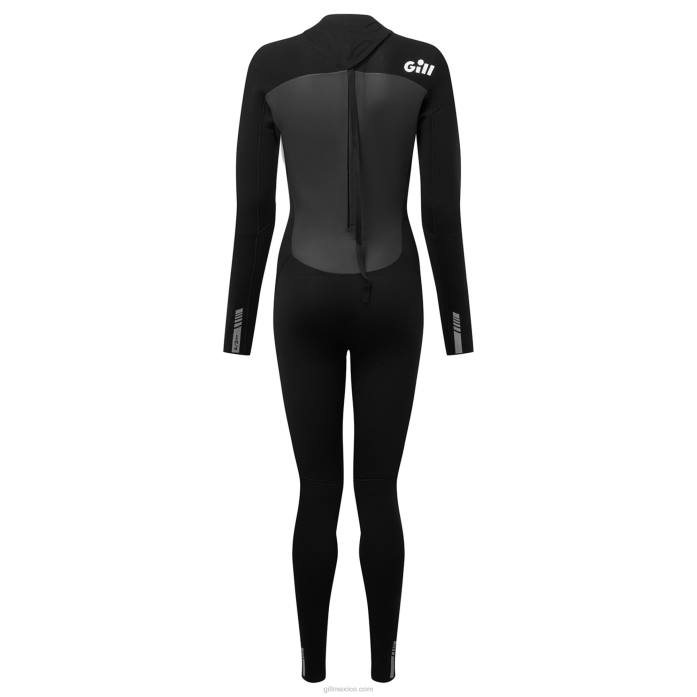 Gill Marine traje de neopreno de persecución para mujer con cremallera trasera de 4/3 mm negro Z6F2341