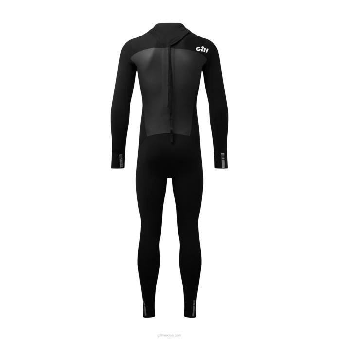 Gill Marine traje de neopreno junior de persecución con cremallera trasera de 4/3 mm negro Z6F2343